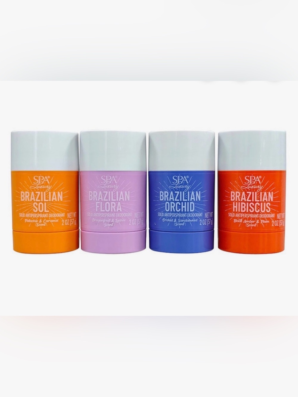 Spa Luxury Brazilian Sol, Orchid, Flora Hibiscus Antiperspirant Deodorant Set 4